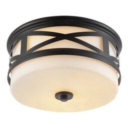 Happy Homewares Vintage Classic Bathroom Flush Ceiling Light Fitting In Matte Black - thumbnail 2