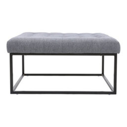 Living And Home Grey Linen Living Room Hallway Square Bench With Metal Frame W 840 X D 840 X H 460 mm - thumbnail 2