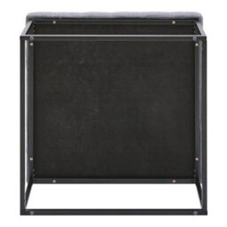Living And Home Grey Linen Living Room Hallway Square Bench With Metal Frame W 840 X D 840 X H 460 mm - thumbnail 3