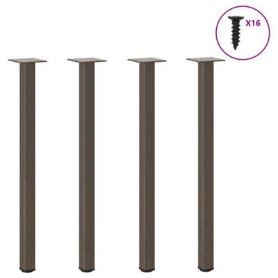 Berkfield Console Table Legs 4 Pcs Natural Steel 72-74 Cm Steel - image 1