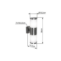 Luminosa Lighting Luminosa Xeloo Outdoor Up Down Wall Lamp Stainless Steel Ip44 2X E27 - thumbnail 4