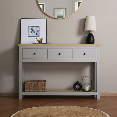 Wiltshire 3 Drawer Console Table - Grey - - image 1