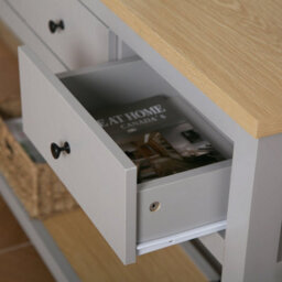 Wiltshire 3 Drawer Console Table - Grey - - thumbnail 3