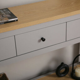 Wiltshire 3 Drawer Console Table - Grey - - thumbnail 4