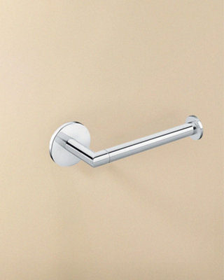 Cosmic Toilet Roll Holder, Self-Adhesive, Stainless Steel, Anti-Corrosion, Chrome, Duo Round Collection - image 1