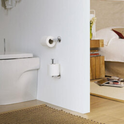Cosmic Toilet Roll Holder, Self-Adhesive, Stainless Steel, Anti-Corrosion, Chrome, Duo Round Collection - thumbnail 5