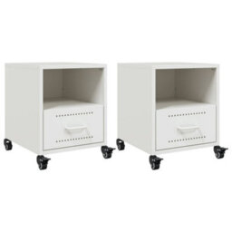 Berkfield Bedside Cabinets 2 Pcs White 36X39X43.5 Cm Steel - thumbnail 2