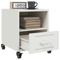 Berkfield Bedside Cabinets 2 Pcs White 36X39X43.5 Cm Steel - thumbnail 4