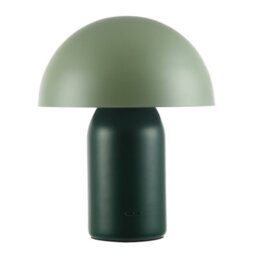 Happy Homewares Modern Rechargeable Mushroom Table Lamp In Forest And Olive Green - Touch Dimmer - thumbnail 3