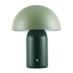 Happy Homewares Modern Rechargeable Mushroom Table Lamp In Forest And Olive Green - Touch Dimmer - thumbnail 1