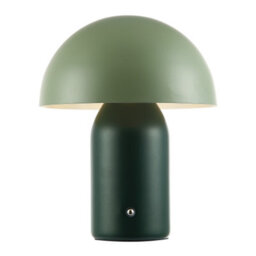 Happy Homewares Modern Rechargeable Mushroom Table Lamp In Forest And Olive Green - Touch Dimmer - thumbnail 2