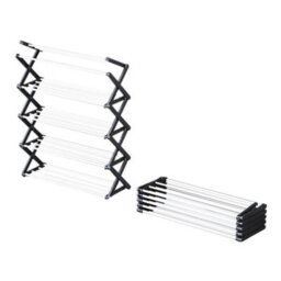 Living And Home Black 5-Tier Foldable Narrow Space Saving Metal Shoe Rack Shoe Storage For 15 Pairs Shoe Organiser - thumbnail 5