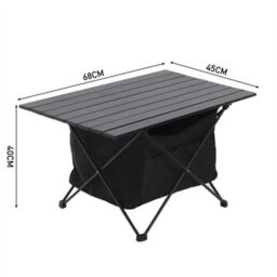 L-Black 68X45X40 Cm Portable Camping Table Folding Beach Table For Camping Hiking Outdoor Picnic Bbq - thumbnail 2