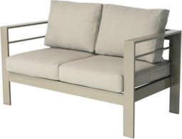 Garden Store Direct Wisteria Lane Aluminium Loveseat - 2 Seat Sofa In Champagne With Beige Cushions - thumbnail 2