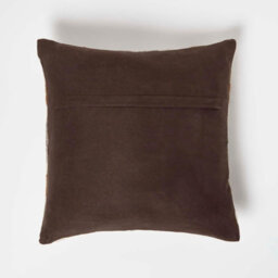 Homescapes Geometric Star Brown & Cream Leather Cushion 45 X 45 Cm - thumbnail 3