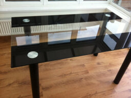 Kitchen Dining Table Set Of 6  Glass Black Clear Dining Table With 6 Black Leather Padded Chairs Furnitur Kosy Koala - thumbnail 7
