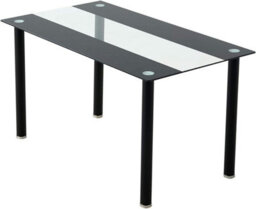 Kitchen Dining Table Set Of 6  Glass Black Clear Dining Table With 6 Black Leather Padded Chairs Furnitur Kosy Koala - thumbnail 4