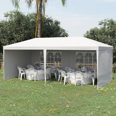 Outsunny 6M X 3M Garden Gazebo Marquee Canopy Party Tent Canopy Patio White - image 1