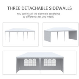 Outsunny 6M X 3M Garden Gazebo Marquee Canopy Party Tent Canopy Patio White - thumbnail 6