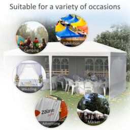 Outsunny 6M X 3M Garden Gazebo Marquee Canopy Party Tent Canopy Patio White - thumbnail 7