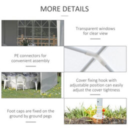Outsunny 6M X 3M Garden Gazebo Marquee Canopy Party Tent Canopy Patio White - thumbnail 5