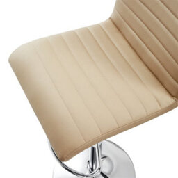 Furniture in Fashion Ripple Taupe Faux Leather Bar Stools With Chrome Base In Pair - thumbnail 4