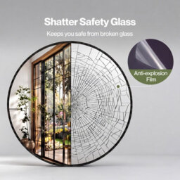 Yezi Wall Mirror Round Mirror Tempered Glass Bathroom - thumbnail 7