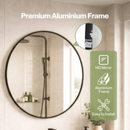 Yezi Wall Mirror Round Mirror Tempered Glass Bathroom - thumbnail 5