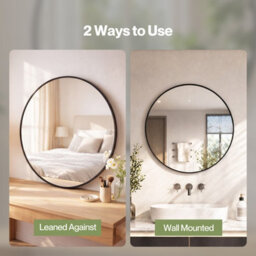 Yezi Wall Mirror Round Mirror Tempered Glass Bathroom - thumbnail 9