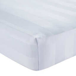 Catherine Lansfield So Soft Satin Stripe King Fitted Sheet White - thumbnail 3