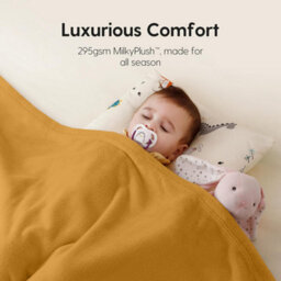 Ameha Fleece Plain Blanket, Lightweight & Reversible Throw For Travel, Bed & Sofa Blanket, Ochre Single 130X150Cm - thumbnail 8