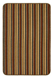 Brown Striped 8mm Thick Rectangle Mat For Bathroom, Kitchen, Living Room, Easy To Clean Striped Mat - 100Cm X 150Cm - thumbnail 4