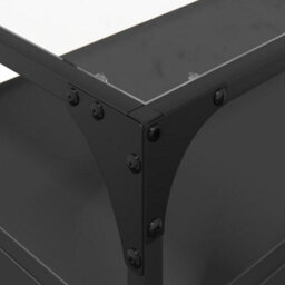 Berkfield Industrial Tv Cabinet With Glass Top Black 98X35X51 Cm Engineered Wood - thumbnail 8