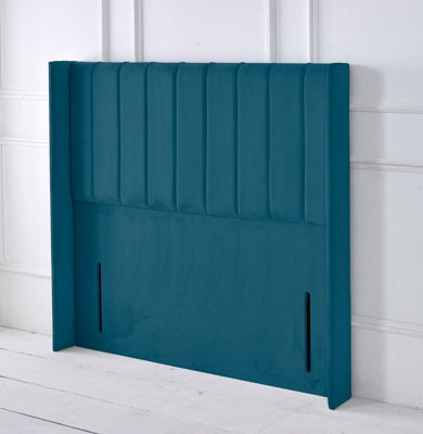 "Adore Designs Portland Winged Plush Velvet 6Ft Super King 50"" Floor Standing Headboard - Mallard"