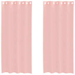 Berkfield Voile Curtains With Grommets 2 Pcs Pink 140X225 Cm - thumbnail 2