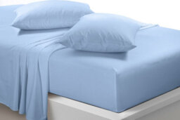 Homes & Linen Microfibre Sky Blue Flat Sheet Super Soft Wrinkle Free & Breathable Lightweight Hotel Quality Bed Sheet