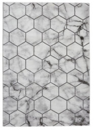 Grey Silver Geometric,modern Easy To Clean Rug For Bedroom & Living Room-120Cm X 170Cm - thumbnail 5