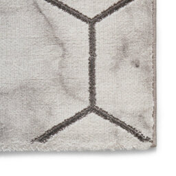 Grey Silver Geometric,modern Easy To Clean Rug For Bedroom & Living Room-120Cm X 170Cm - thumbnail 2