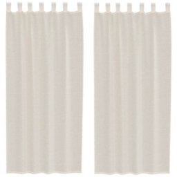 Berkfield Voile Curtains With Tab Top 2 Pcs Cream - thumbnail 2