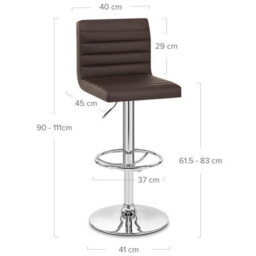 Atlantic Mint Bar Stool Brown And Chrome Leg In Stock - thumbnail 7
