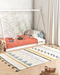 Beliani Kids Rug Zaysan Green 140 X 200 Cm Cotton - thumbnail 2