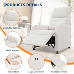 London Boutique White Electric Rise Recliner Armchair, Massage And Heat Chair, Memory Positions, Usb Port, Side Pockets, High Back - thumbnail 3