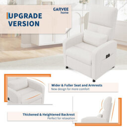 London Boutique White Electric Rise Recliner Armchair, Massage And Heat Chair, Memory Positions, Usb Port, Side Pockets, High Back - thumbnail 5