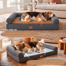 Luckracer Large Dog Bed Sofa Washable Orthopedic Dog Beds Black 85X55X14Cm - thumbnail 5