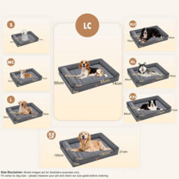 Luckracer Large Dog Bed Sofa Washable Orthopedic Dog Beds Black 85X55X14Cm - thumbnail 2
