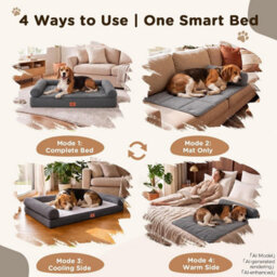 Luckracer Large Dog Bed Sofa Washable Orthopedic Dog Beds Black 85X55X14Cm - thumbnail 4