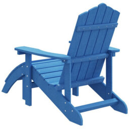 Berkfield Garden Adirondack Chair With Footstool Hdpe Aqua Blue - thumbnail 5