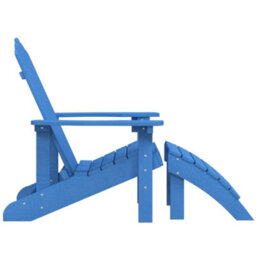 Berkfield Garden Adirondack Chair With Footstool Hdpe Aqua Blue - thumbnail 4