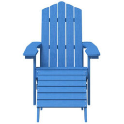 Berkfield Garden Adirondack Chair With Footstool Hdpe Aqua Blue - thumbnail 3