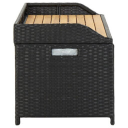 Vidaxl Garden Storage Bench 120 Cm Poly Rattan Black - thumbnail 4